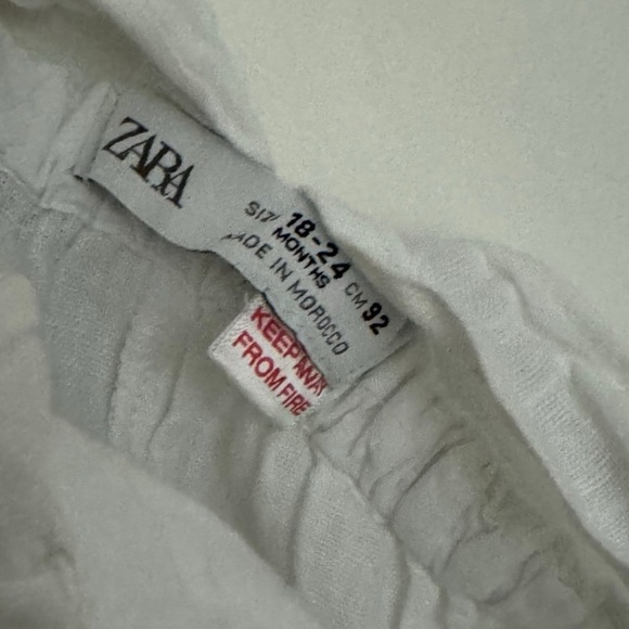 Zara baby girls white linen blend ruffle pants romper size 18-24 months - Picture 3 of 3